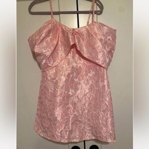 Pink Day + Moon Floral Dress with Bow